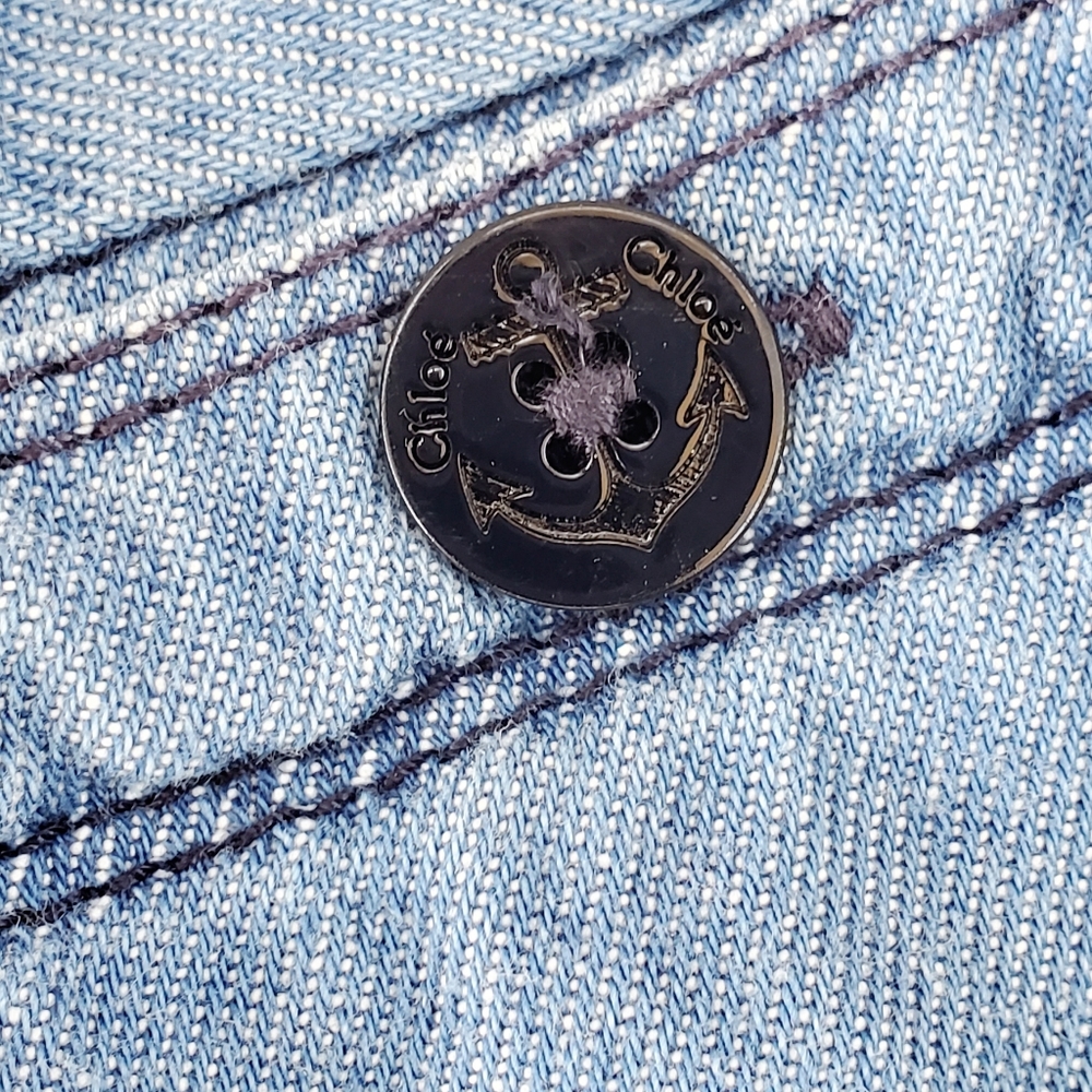 Chloe Kids Pinafore Denim Shorts Size 10 B - Picture 6 of 10